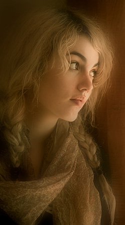 Portrait study, woman in soft light